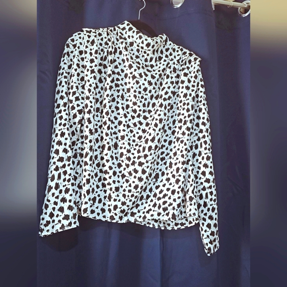 Zara Monochrome Animal Print Blouse